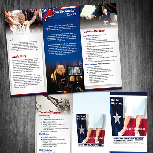 CREATE Brochure for FILM Ann Richards Texas' Diseño de Qinkqink