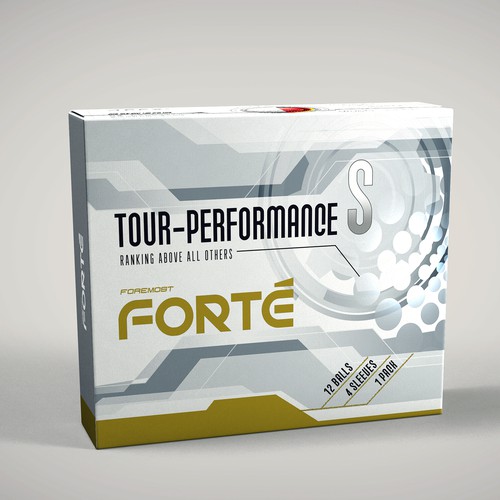 Create a futuristic, high-end packaging golf ball box for Foremost Golf Design réalisé par Levro