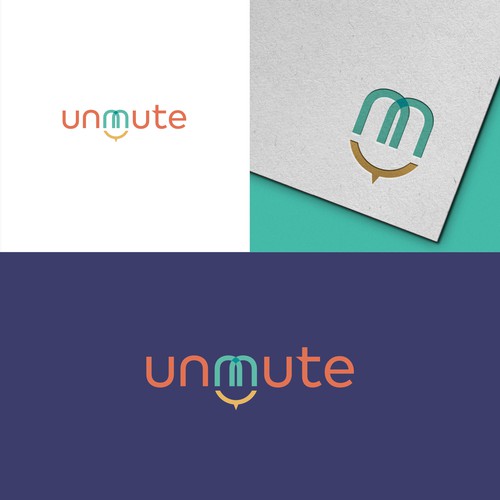 Unmute -- logo and branding guide for a mental health platform for people of color Design by SilvinaL