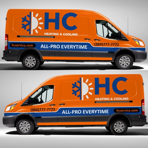 Design a Heating and Cooling Co Wrap in Orange Design by xen art