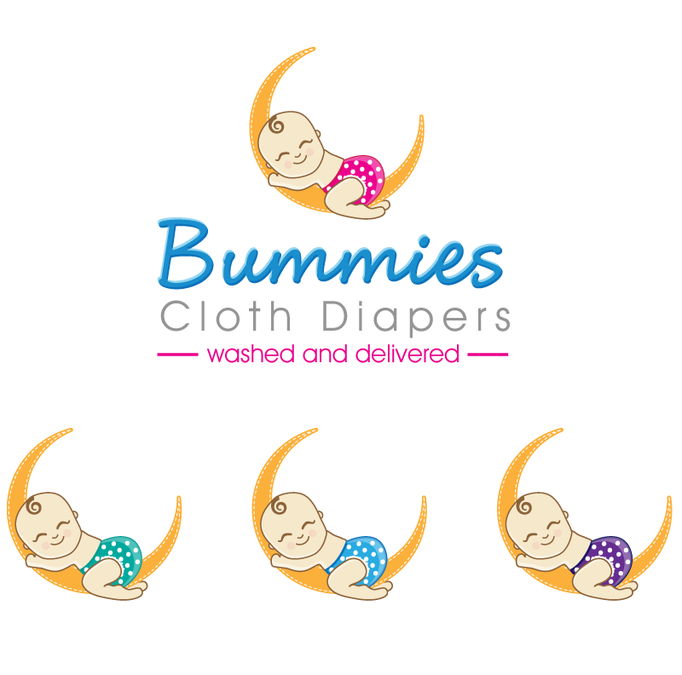 Create a modern and fun logo for a cloth diaper delivery service Logo