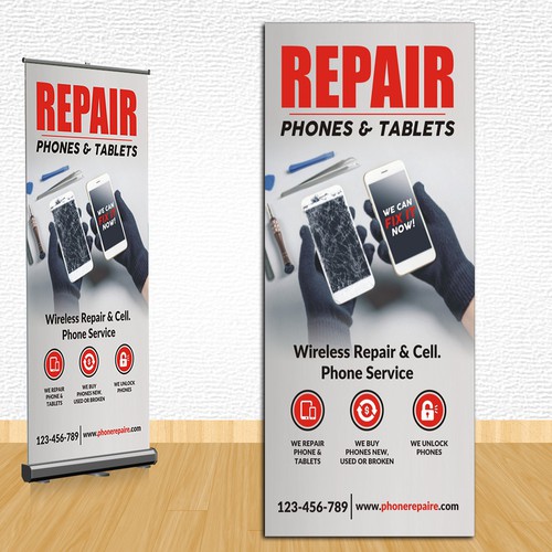 Phone Repair Poster Design by e^design