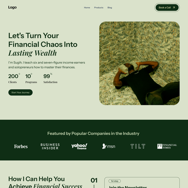 Sugih Financial Coach Landing Page