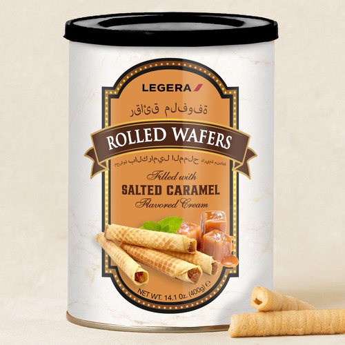 LEGERA Wafer Rolls Pack 125 gm - Salted Caramel Design by Davi Giolo ★