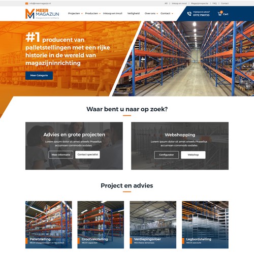 Creative website templates for a leading pallet racks company_ Meermagazijn Design by Aj3664