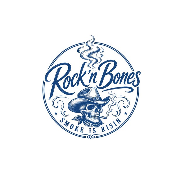 Bold, Vibrant BBQ Logo Concept for Rock’nBones