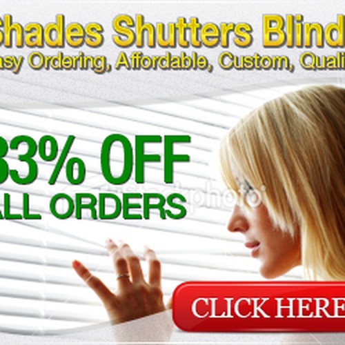 banner ad for Shades Shutters Blinds Design por MotiifDesign