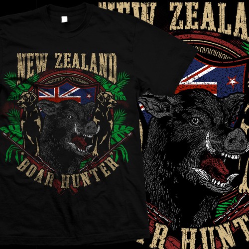 BOAR HUNTING T-SHIRT WANTED  デザイン by BIOhazard!™