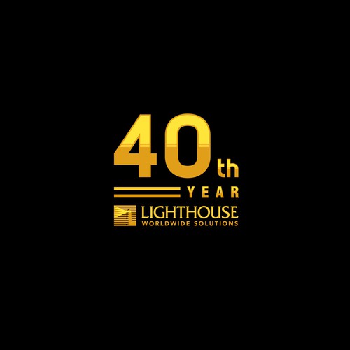 Gold Logo Design 40th year Tech Company. Design by Leka Waves