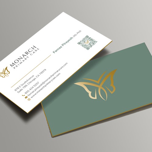 Design a classy, yet somewhat modern stunning, memorable business card for a medical clinic. No black! Please see colors Design by Xclusive16