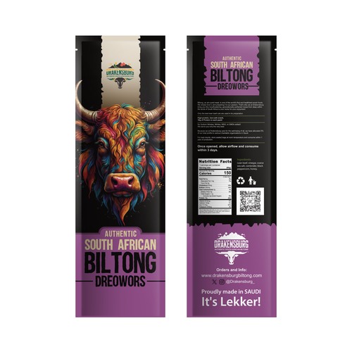 Hipster professional adventure biltong food packaging Design by syakuro