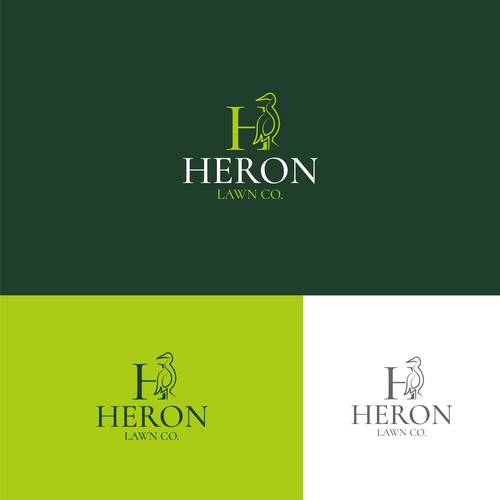 Modern Lawn Care Business with Heron Design by MisterR