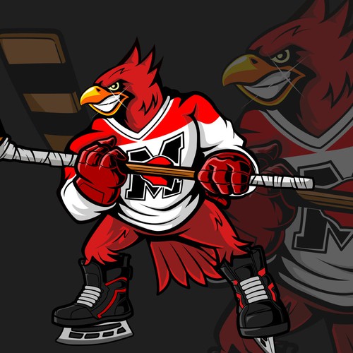 Cartoon Cardinal Charater Mascot Logo