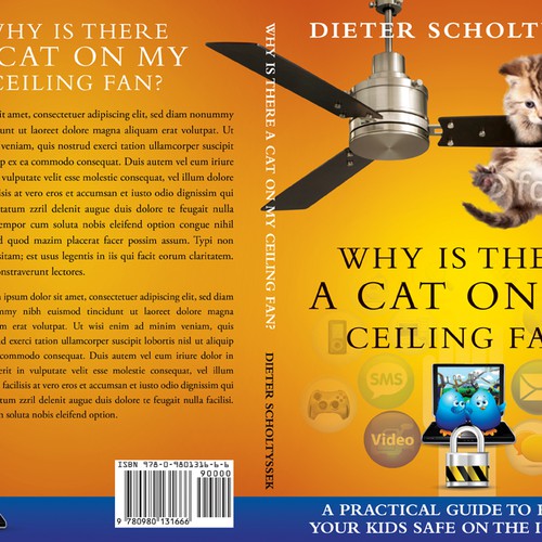 Book Cover for "Why is there a Cat on my Ceiling Fan?" Design by line14