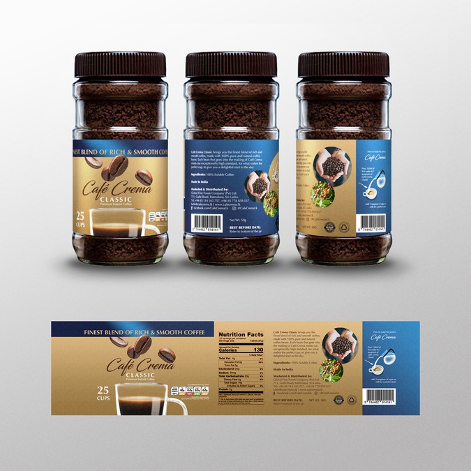 Premium Instant Coffee Label Design Product label contest