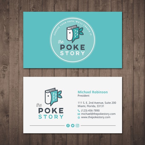 CREATIVE BUSINESS CARD DESIGN FOR THE POKE STORY Design by Tcmenk