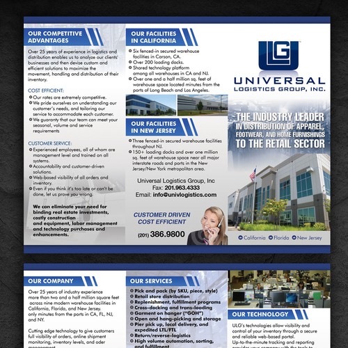 Create the next single-page advertising brochure for Universal Logistics Group Design por sercor80