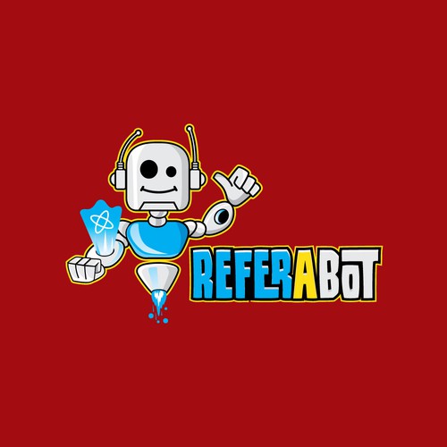 Robot Character/Mascot for Refer-A-Bot Company Design by Custom Logo Graphic