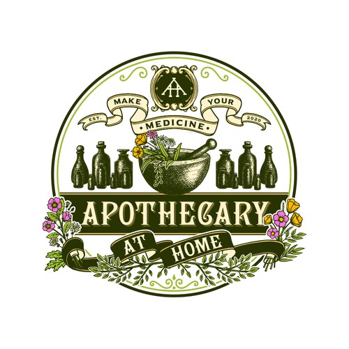 Vintage apothecary inspired logo for herbalist subscription box Ontwerp door A | 3