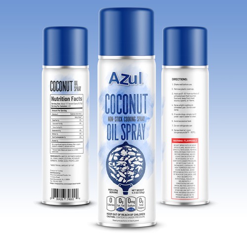 Create Product Extension for Azul Coconut Product - Azul Coconut Oil Spray Design by rembrandtjurin