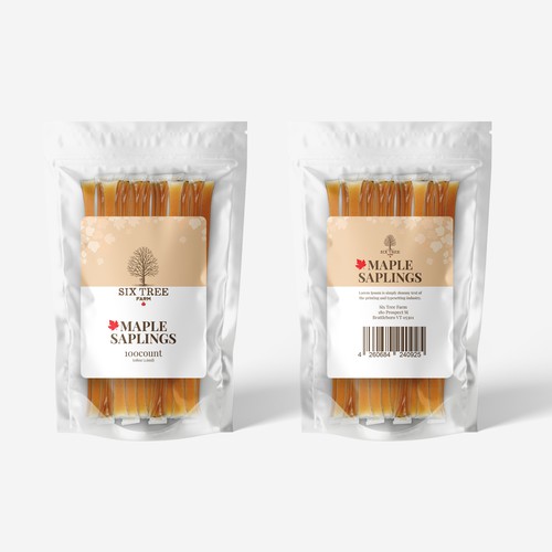 First ever production Maple Syrup Stick label Design by PackagingHolic