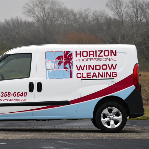 Eye catching cargo van wrap for window cleaning Design by theANUNGs