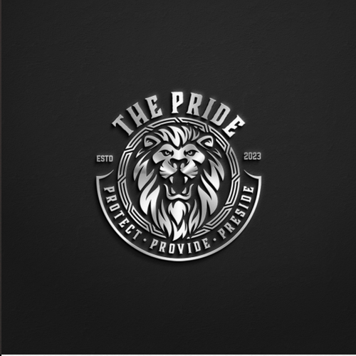 Logo for The Lion's Pride - Protect. Provide. Preside. Appeal to Men Design by Rockbillity™