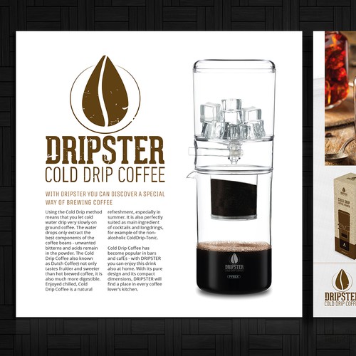 DRIPSTER Cold Drip Coffee Maker - we need a product presentation flyer Design by MagicCreatives