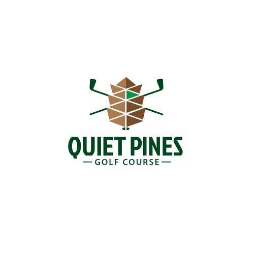 Quiet Pines Golf Course in the deep south classic with a fun twist! Design by logoswithimpact