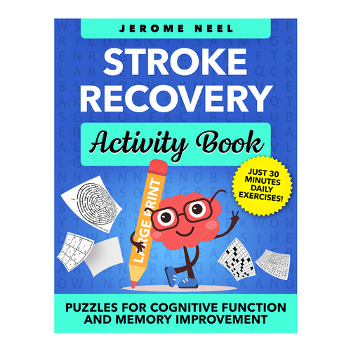 Stroke recovery activity book: Puzzles for cognitive function and memory improvement Diseño de AleMiglio