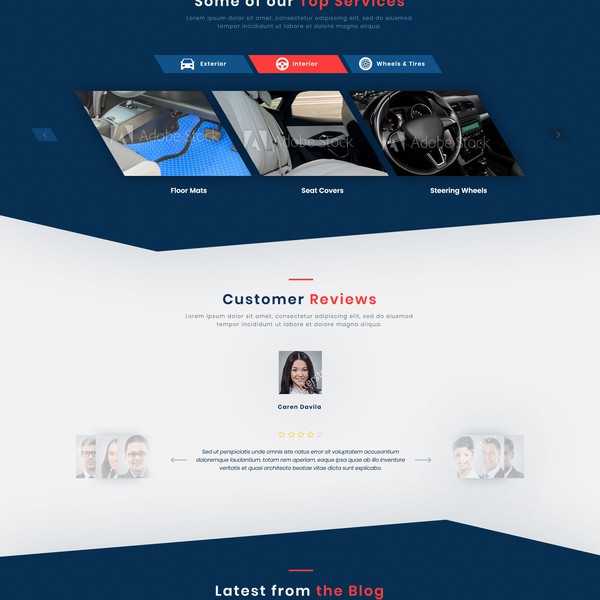 WordPress design for auto parts store