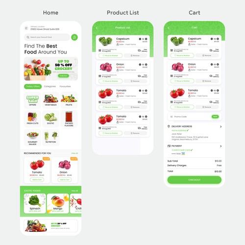 Farmers Market App Design von Carftoon