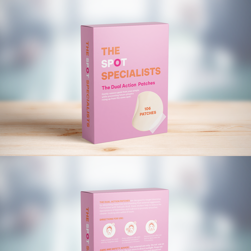 Pimple Patch PACKAGING to appeal to FEMALE BEAUTY user Design by Katyaa