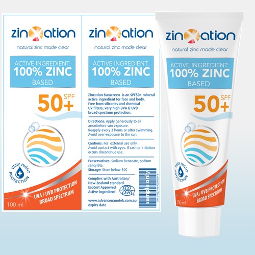 Design a Sunscreen Label for Tubes | Product packaging contest