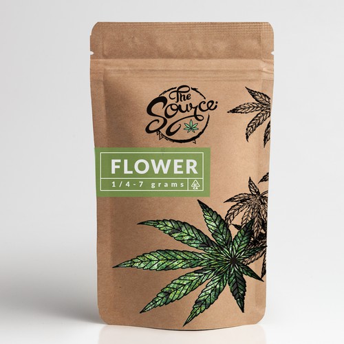 Cannabis Flower Bag Design Design by Sashkica