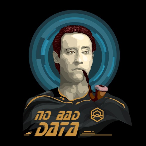 Star Trek No Bad "Data" Illustration for DataLakeHouse T-Shirt Design by Giriism