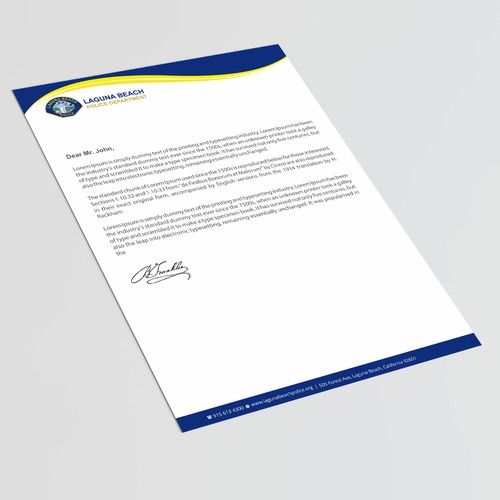 Laguna Beach Police Department Stationary Design by thinkweb art